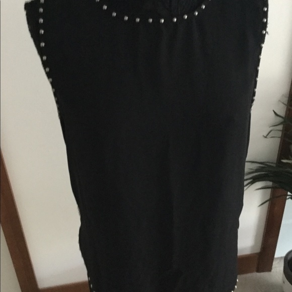 Sheer black top lined with silver studs - Picture 2 of 7